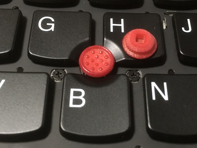 3mm high SoftRim type 3d-printed Caps for TrackPoint x 2pcs Red