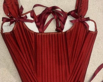 18th century stays, corset: Silk, cotton, linen and mixed fabrics