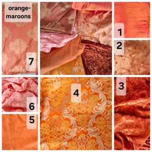 18th century stays, corset: Jaquard fabrics orange- maroons