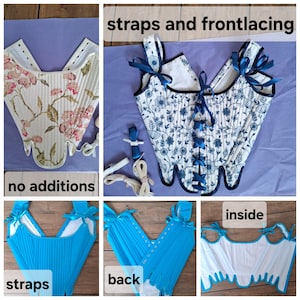 18th century stays, corset: Jaquard fabrics image 17