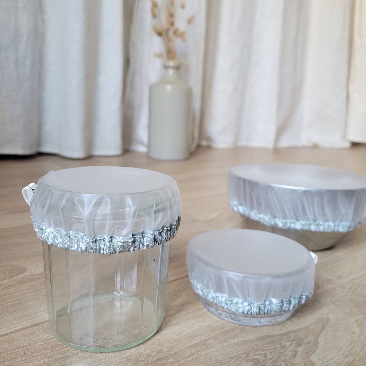 Charlottes Alimentaires Transparentes Vertes à Fleurs