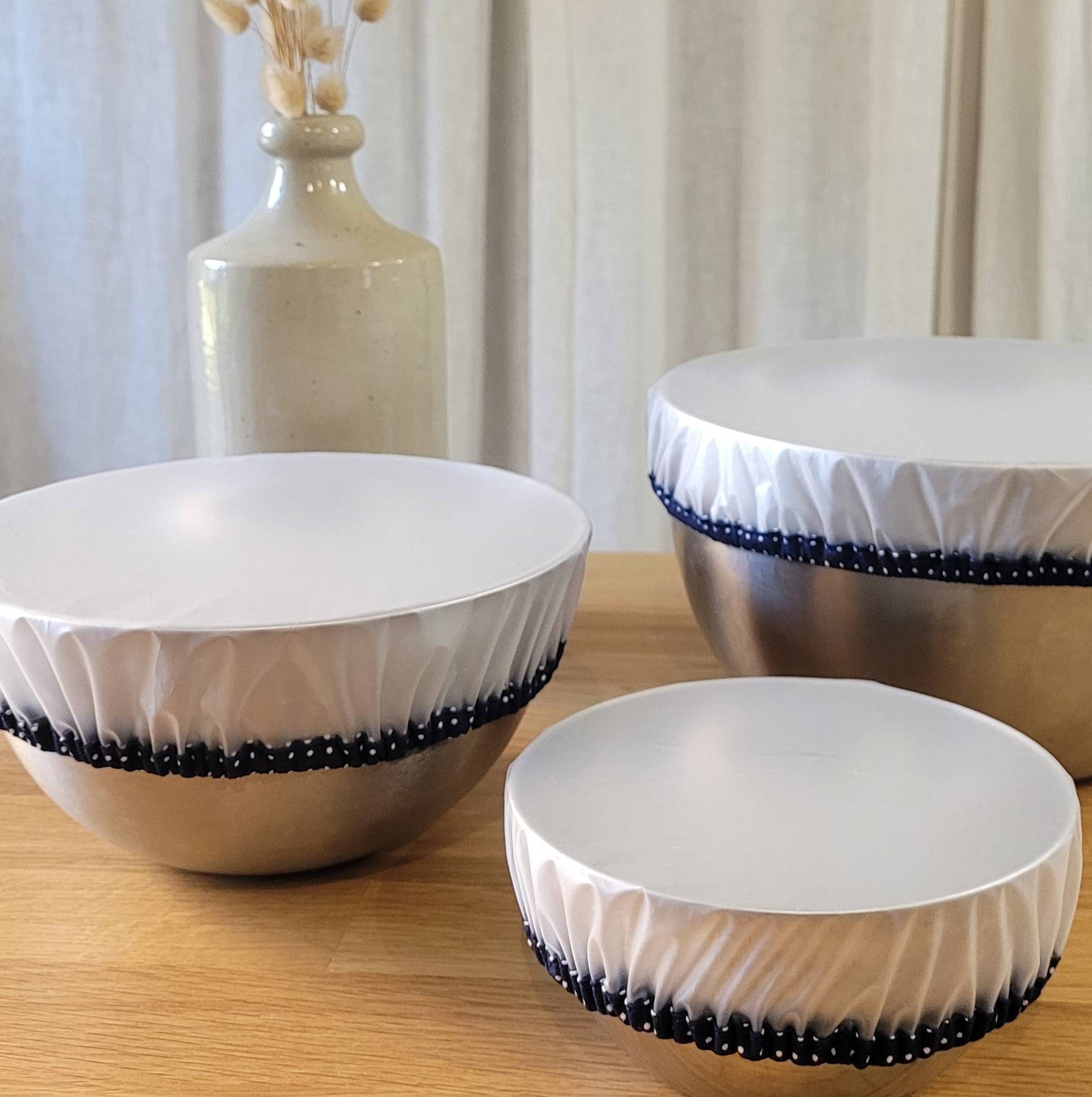 Lot de 3 Charlottes Alimentaires Transparentes Marines à Pois