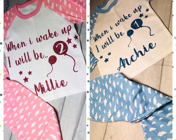 personalised 1st birthday pjs