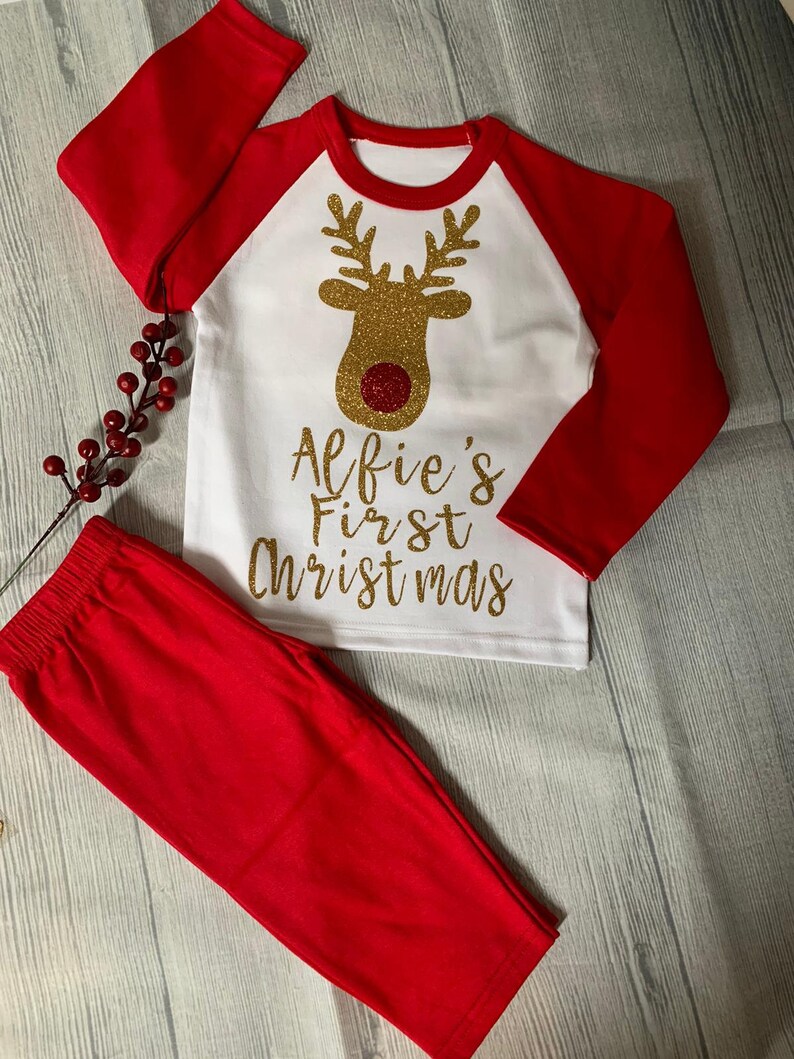 Personalised Childrens Christmas pyjamas I believe/ santa / Etsy Childrens Christmas Pyjamas