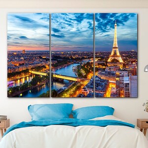 Paris toile Tour Eiffel imprimer Paris art mural Europe art décor France toile Ville toile art France imprimer Affiche de voyage Paris ville décor