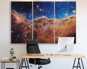 Carina Nebula canvas James Webb Space Telescope first pictures print Space decor Nebula print Nebula cosmos canvas Galaxy art Deep space