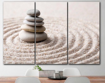 Meditation canvas Relax print Stone art Food art decor Zen canvas Buddha print Restaurant poster Buddha decor Extra large canvas Gift Idea