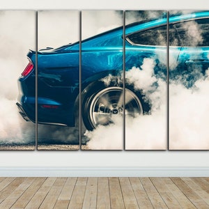Ford Mustang Framed Canvas Sports Car Print Mustang Poster Car Wall Art Decor Engine Extra Large Nursery Art  Home Office Kids Room Decor
