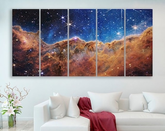 Carina Nebula canvas James Webb Space Telescope print Space decor Nebula print Nebula streaming art Nebula cosmos canvas Galaxy art