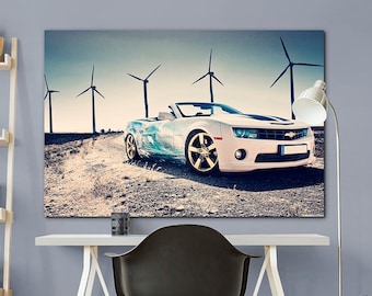 Chevrolet Camaro Canvas Print: Muscle Car Art, Garage Decor
