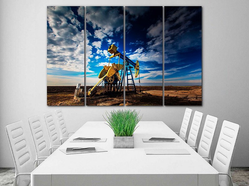 Oil Drilling Canvas Oil Derrick Decor Engine Wall Art Truck Etsy