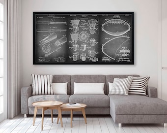 Sports Art Patent Prints on Canvas Set of 3 Sports Posters Patent Large Wall Art Sports Gift Baseball Football Sport Inventions patent print