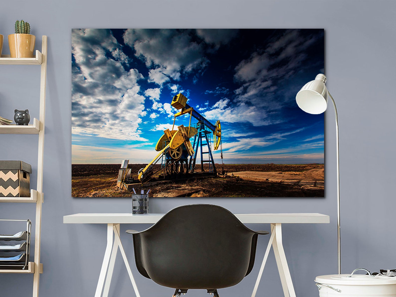 Oil Drilling Canvas Oil Derrick Decor Engine Wall Art Truck Etsy