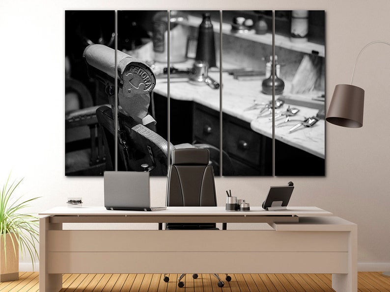 Barber shop canvas Barber print Motivational art Barber pole art decor Hairdressing salon canvas Wall hanging print Barber poster Cafe decor