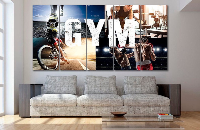 Gym Canvas Sport Print Motivational Wall Art Sport Art Decor Etsy