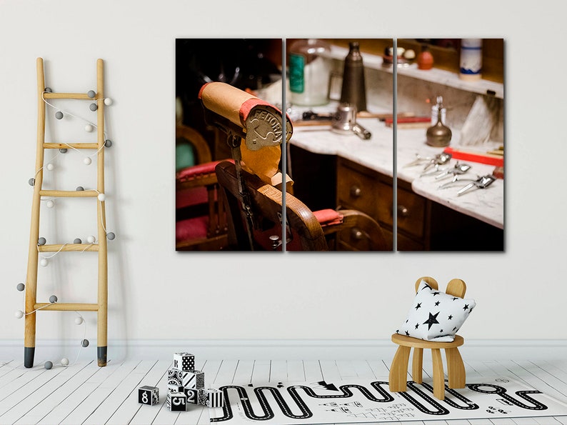 Barber shop canvas Barber print Motivational art Barber pole art decor Hairdressing salon canvas Wall hanging print Barber poster Cafe decor