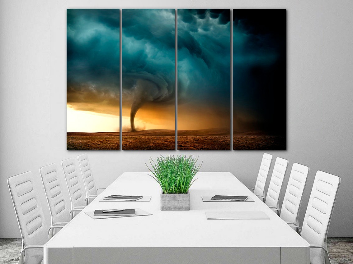 Tornado canvas Storm wall art Rain canvas Landscape print | Etsy