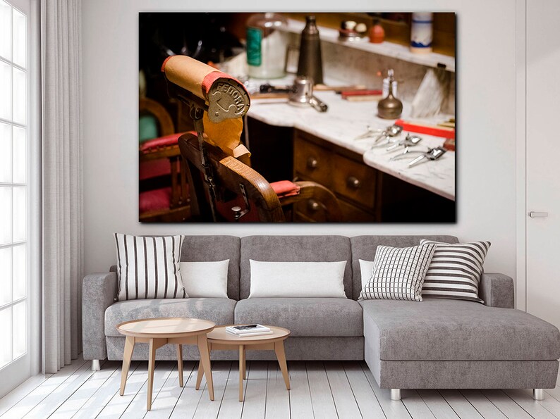 Barber shop canvas Barber print Motivational art Barber pole art decor Hairdressing salon canvas Wall hanging print Barber poster Cafe decor