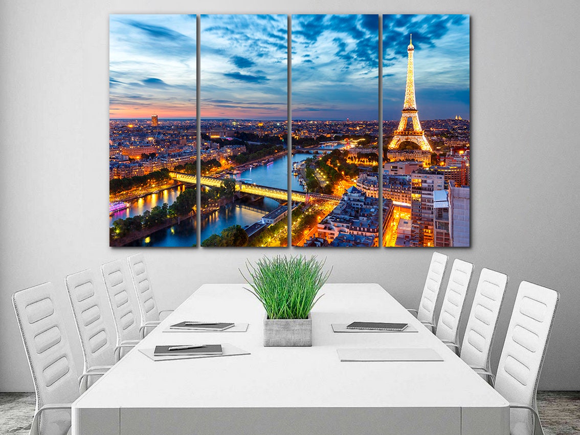 Paris canvas Eiffel tower print Paris wall art Europe art Etsy
