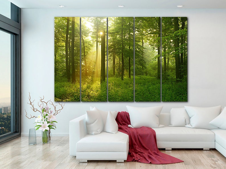 Forest Canvas Forest Wall Art Nature Canvas Landscape Print Etsy