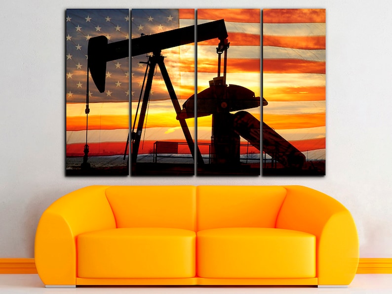 Oil Drilling Canvas Oil Derrick Decor Engine Wall Art Engine Etsy