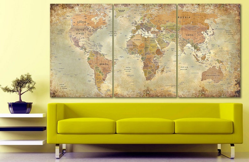 Large World Map Canvas Hamle Rsd7 Org