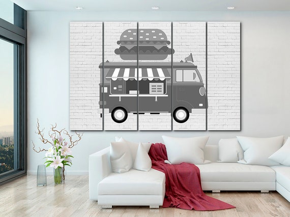 Food Truck Digital Food Truck Print Car Decor Car Wall Art Children Poster Toddler Room Decor Printable Motobike Print Transportation Art