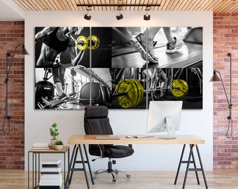 Motywująca sztuka na płótnie do siłowni: dekoracja studia fitness Plakat do ćwiczeń z podnoszeniem ciężarów