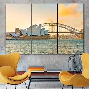 Sydney Canvas Street Map Print Sydney Extra Large Wall Art Australia Bridge Canvas Art Decor Australia City Print Travel Poster City Decor