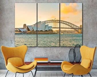 Sydney Canvas Print: Bridge & Opera House, Australia City Art