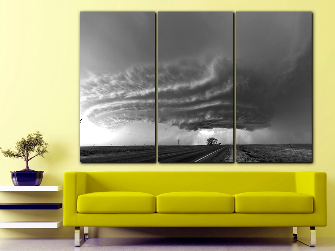 Tornado canvas Storm wall art Rain canvas Landscape print Etsy