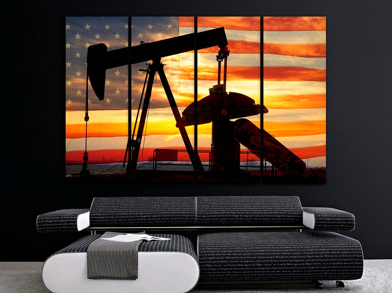 Oil Drilling Canvas Oil Derrick Decor Engine Wall Art Engine Etsy