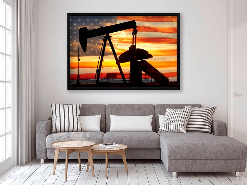 Oil Drilling Canvas Oil Derrick Decor Engine Wall Art Engine Etsy