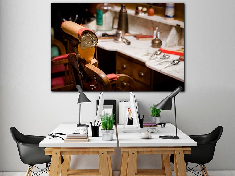 Barber shop canvas Barber print Motivational art Barber pole art decor Hairdressing salon canvas Wall hanging print Barber poster Cafe decor