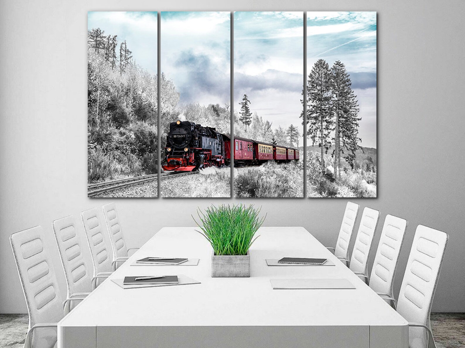 Train canvas Train decor canvas Engine wall art Etsy
