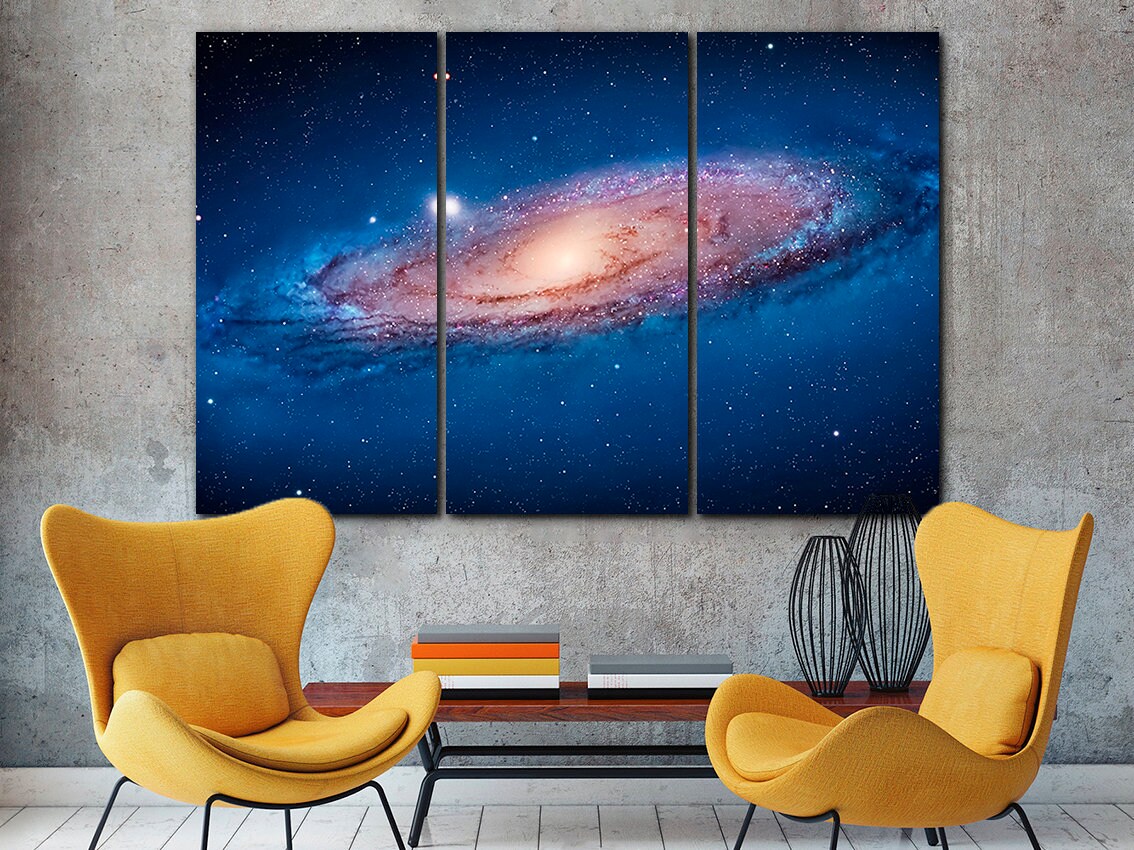 Galaxy Canvas Space Wall Art Decor Night Sky Art NASA Strars Print Poster Kids Room Decor Nebula Moon Print Milky Way Canvas Astronomy Gift