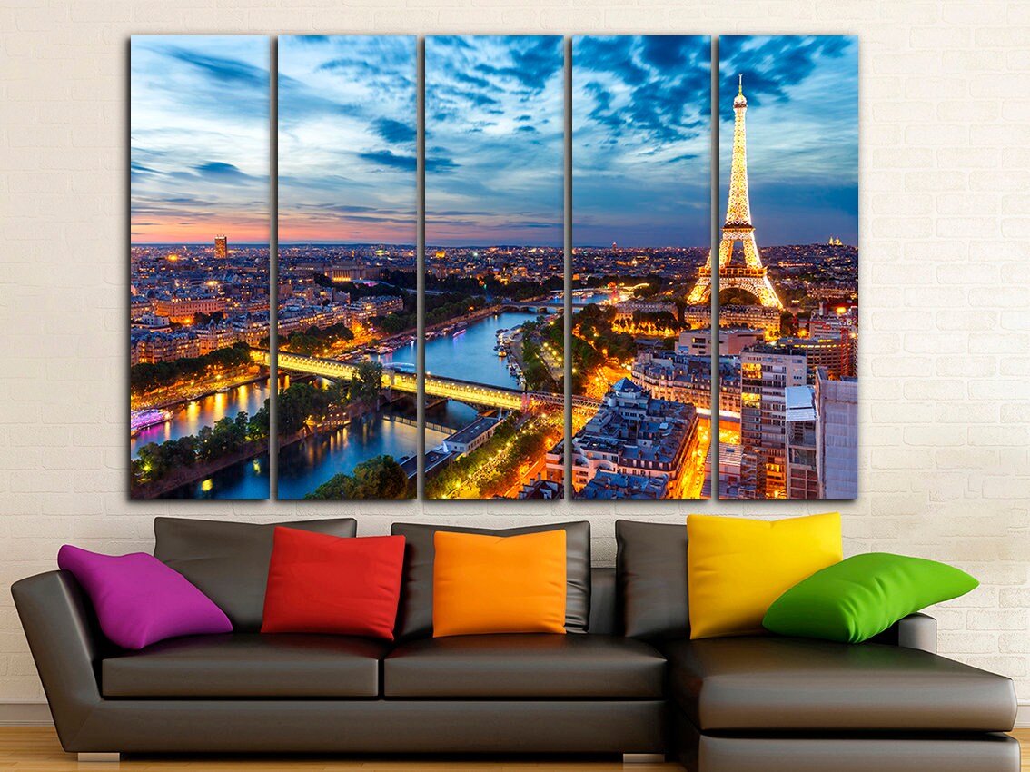 Paris canvas Eiffel tower print Paris wall art Europe art Etsy