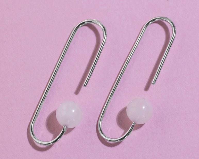 Sterling silver earrings paperclips. Staple earrings. Earrings Etsy