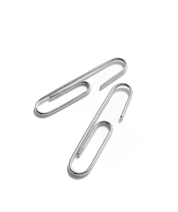 Sterling silver earrings paperclips. Staple earrings. Earrings | Etsy