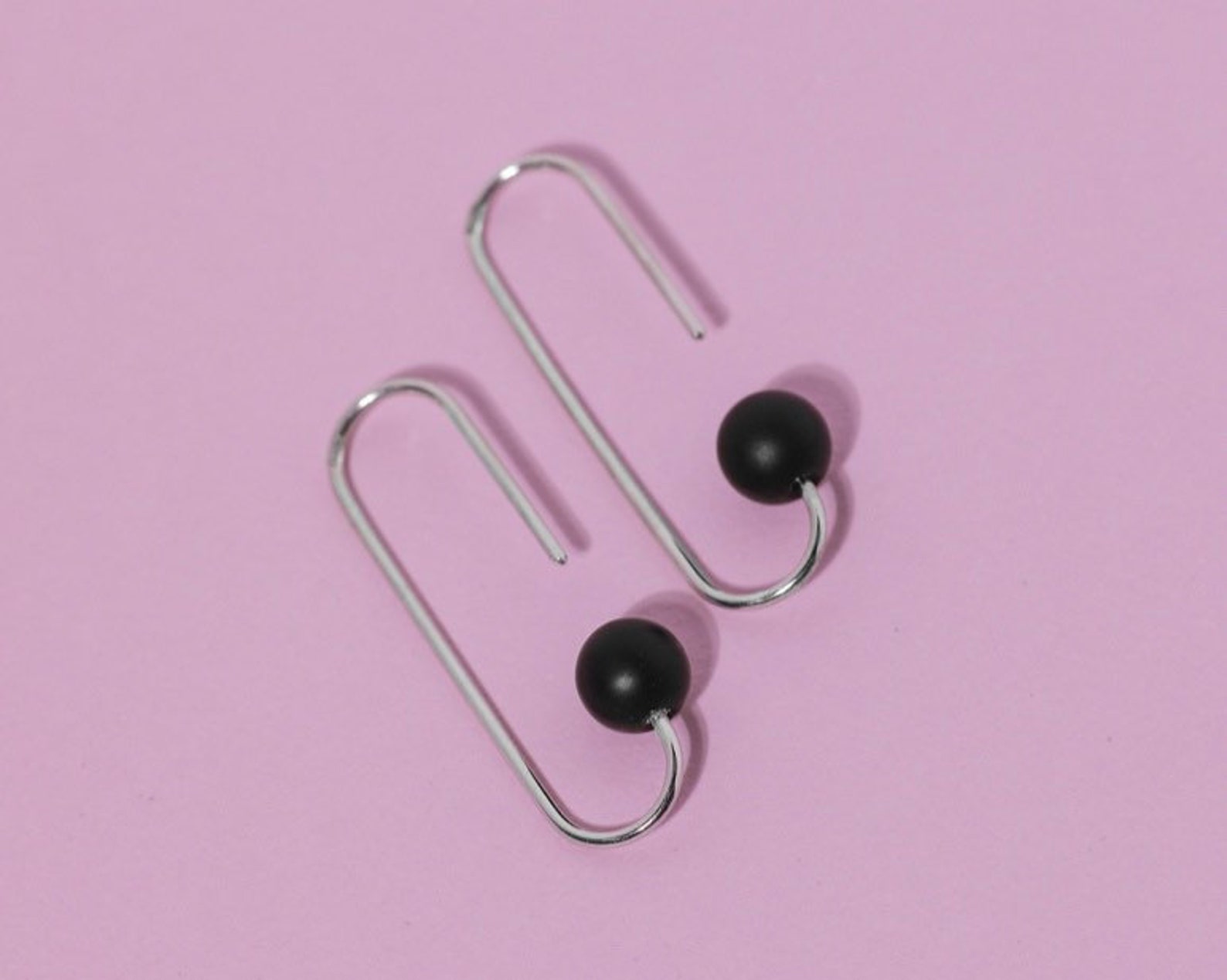 Sterling silver earrings paperclips. Staple earrings. Earrings Etsy
