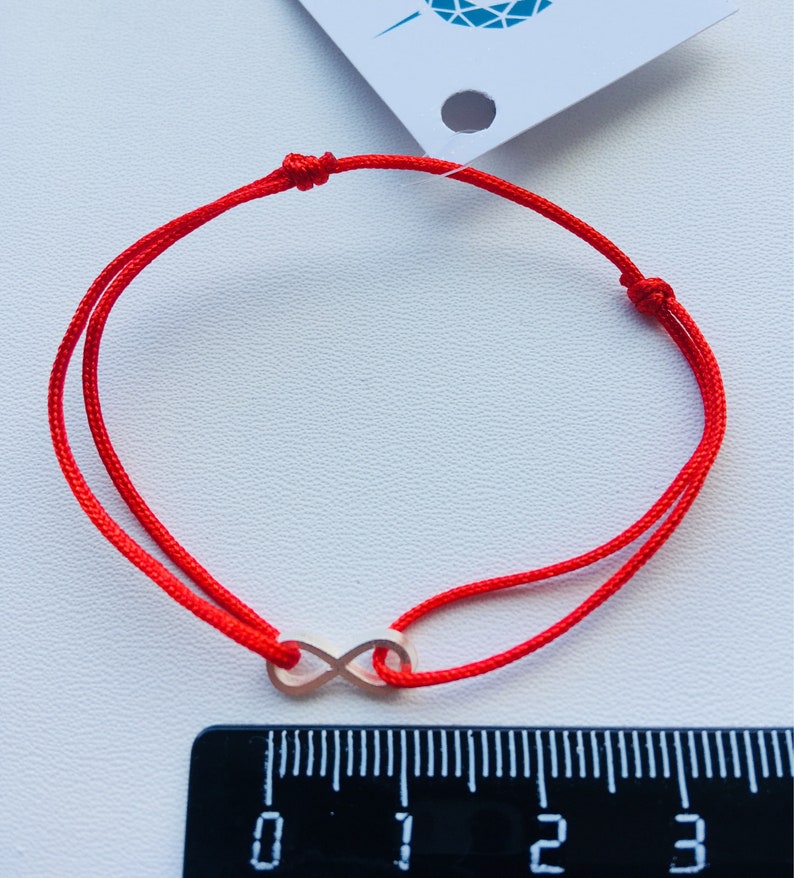 Evil eye protected Red string bracelet Infinity small. Charm Etsy
