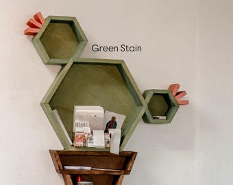 Handcrafted Cactus Floating Shelf, Boho Home Decor, Western Decor