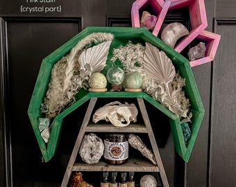 Mushroom Crystal Shelf, Green Witch Decor, Essential Oil Display