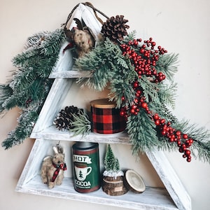 Tree Shelf, Christmas tree shelf, evergreen tree, triangle shelf, essential oil shelf, woodland nursery, crystal shelf, advent calendar
