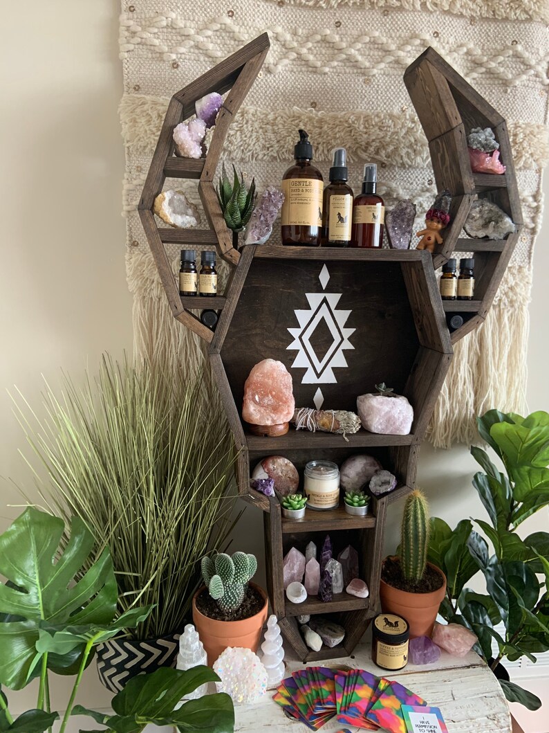 Bovine shelf boho decor floating shelf skull shelf deer Etsy