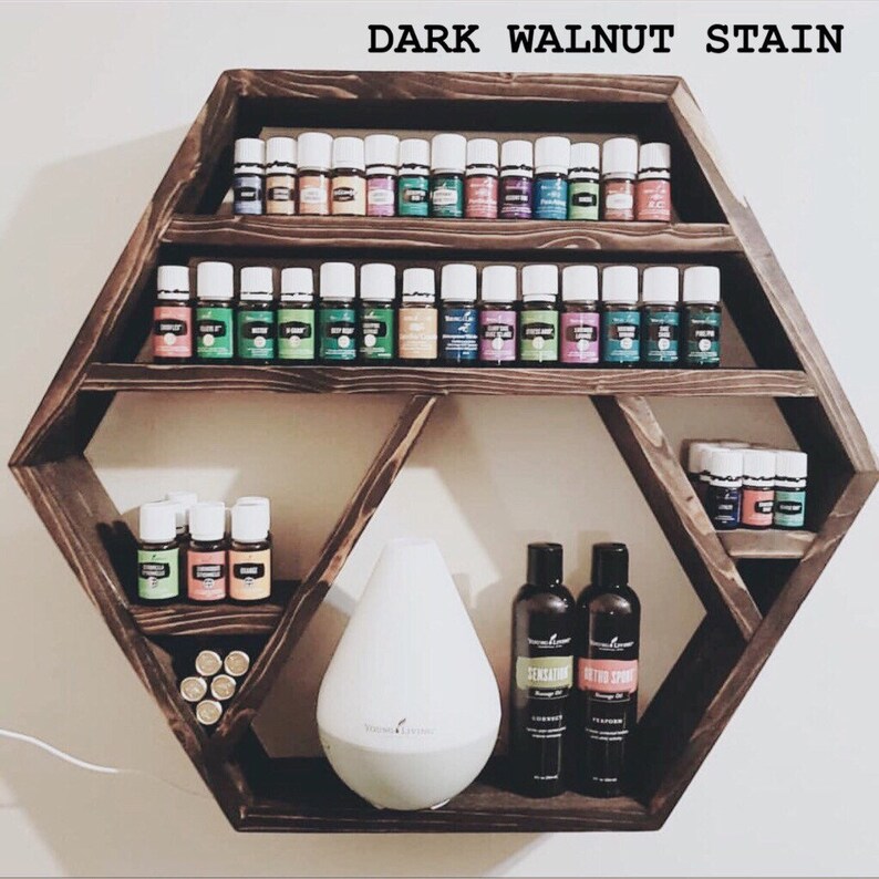 Essential Oil Hexagon Shelf Hexagon Shelf Crystal Shelf Etsy