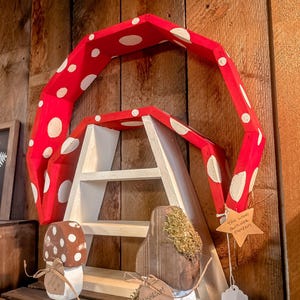Handmade Mushroom Shelf, Cottagecore Decor, Crystal & Essential Oil Display image 1