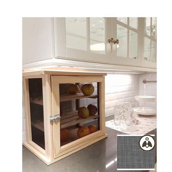 Bread Box. Pie Safe. Fruits Cabinet. Storage. Kitchen Counter top. Pantry. Extra Fine Mesh Screen. Protect from flies gnats