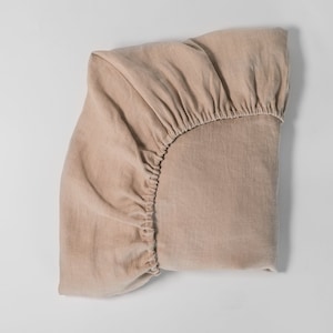 Beige Linen Sheet for Kids, Adults and Baby Crib Bedding: Linen Baby Bedding, Nursery Bedding