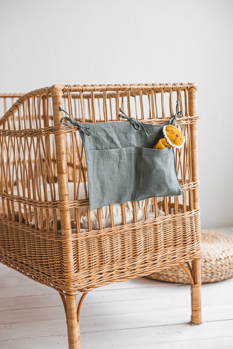 Baby Crib Pocket Organizer Nursery Hanging Storage of Linen Baby